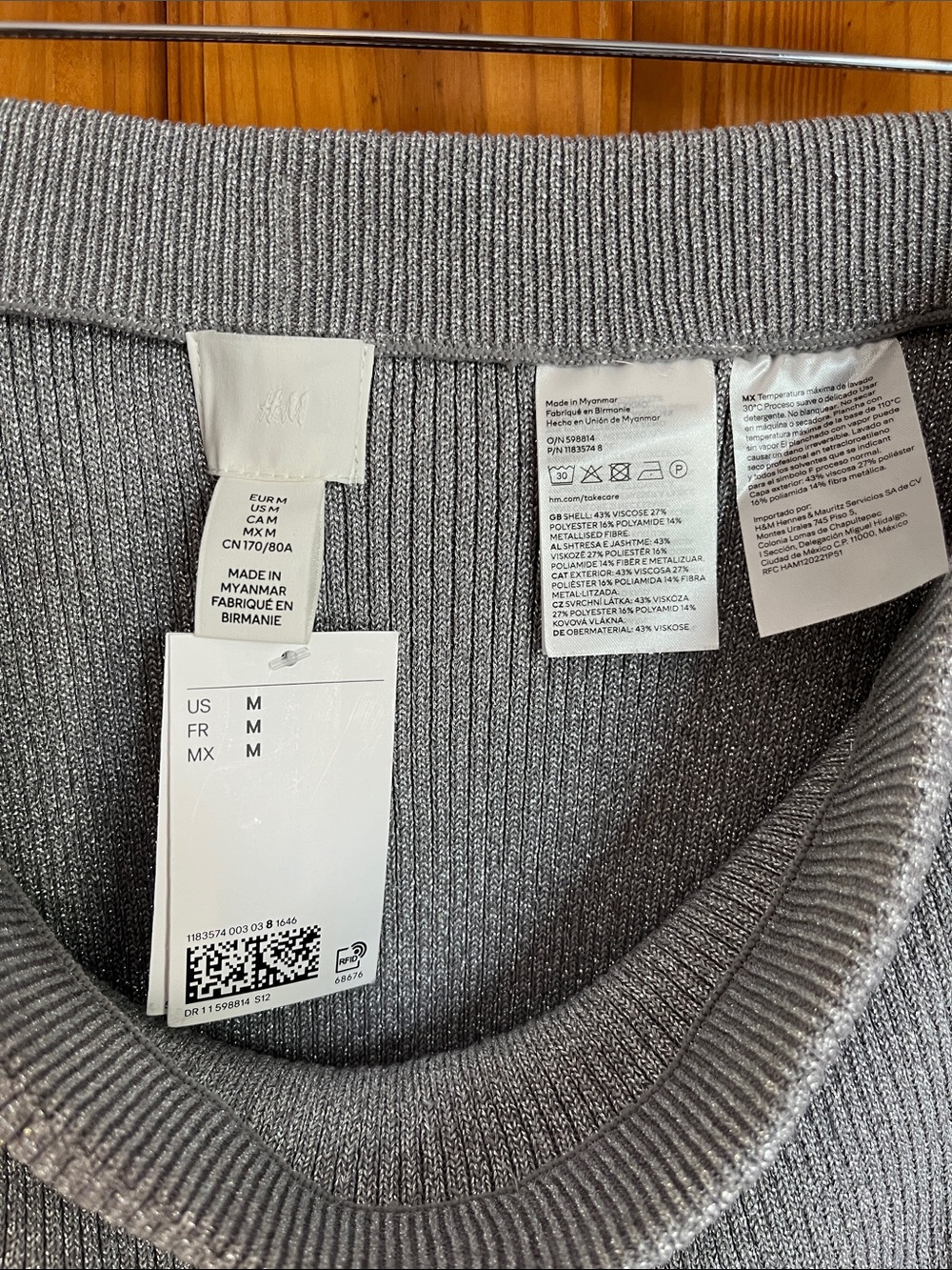 H&M Silver Ribbed Maxi Skirt - Picture 3 of 5